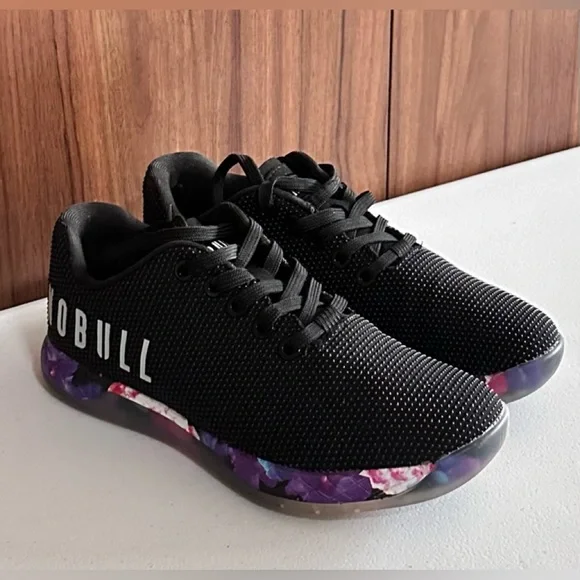 NOBULL Women's Black Space Floral Trainers W6-M4.5 - Picture 3 of 14